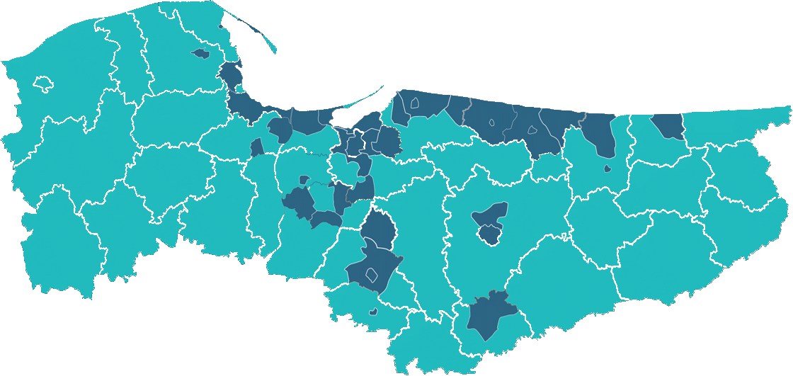 Mapa gmin członkowskich STG ERB