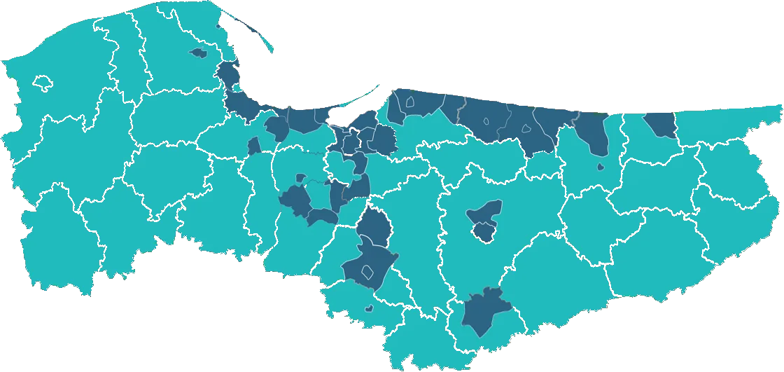 Mapa gmin członkowskich STG ERB